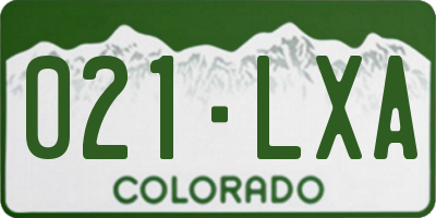 CO license plate 021LXA