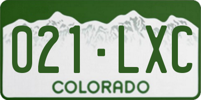 CO license plate 021LXC