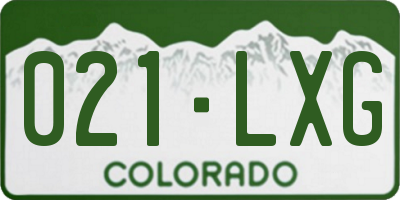 CO license plate 021LXG