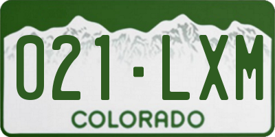 CO license plate 021LXM