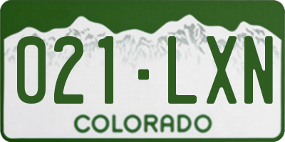 CO license plate 021LXN