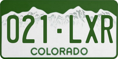 CO license plate 021LXR