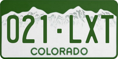 CO license plate 021LXT