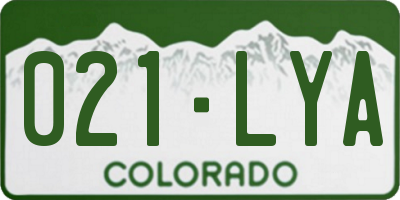 CO license plate 021LYA