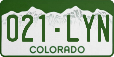CO license plate 021LYN