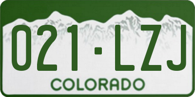 CO license plate 021LZJ