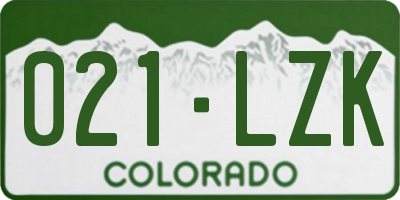 CO license plate 021LZK