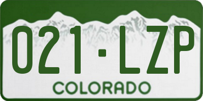 CO license plate 021LZP