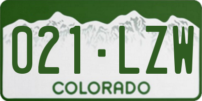 CO license plate 021LZW