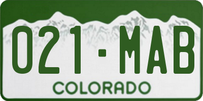 CO license plate 021MAB