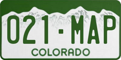 CO license plate 021MAP