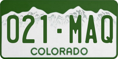 CO license plate 021MAQ