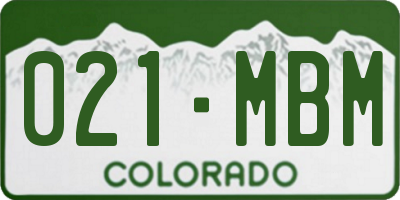 CO license plate 021MBM