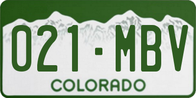 CO license plate 021MBV