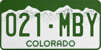CO license plate 021MBY