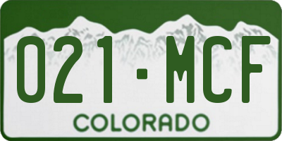 CO license plate 021MCF