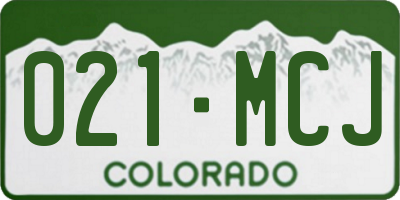 CO license plate 021MCJ