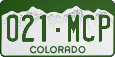 CO license plate 021MCP