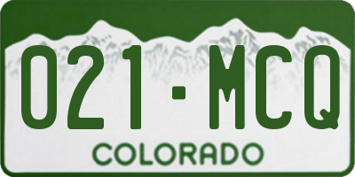 CO license plate 021MCQ