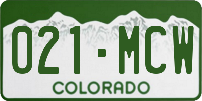 CO license plate 021MCW