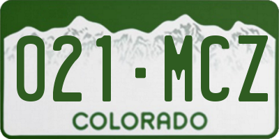 CO license plate 021MCZ