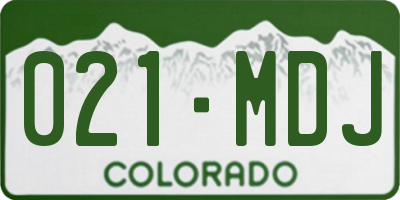 CO license plate 021MDJ