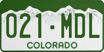 CO license plate 021MDL