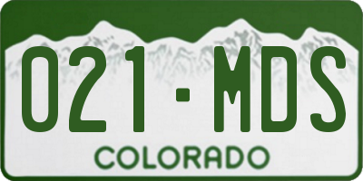 CO license plate 021MDS