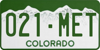 CO license plate 021MET