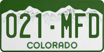CO license plate 021MFD