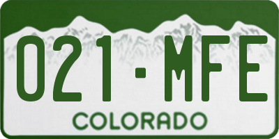 CO license plate 021MFE