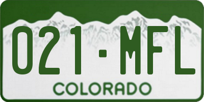 CO license plate 021MFL