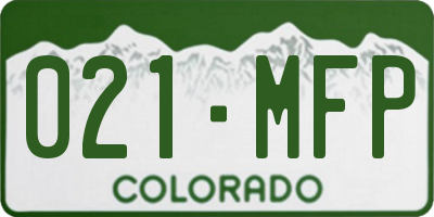 CO license plate 021MFP