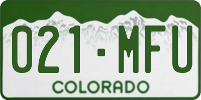 CO license plate 021MFU