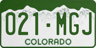 CO license plate 021MGJ