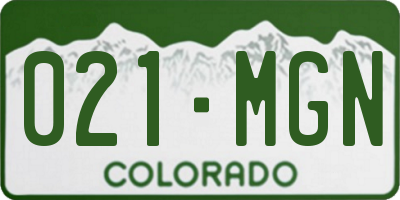 CO license plate 021MGN