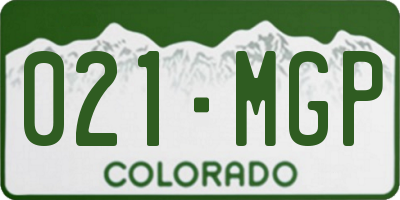 CO license plate 021MGP