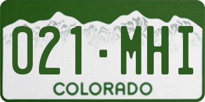 CO license plate 021MHI