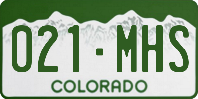 CO license plate 021MHS