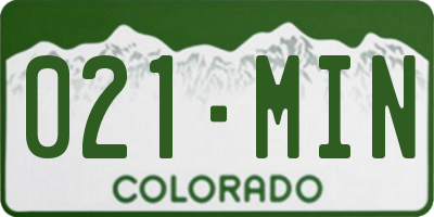 CO license plate 021MIN