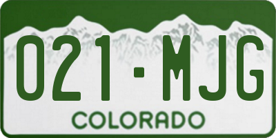 CO license plate 021MJG
