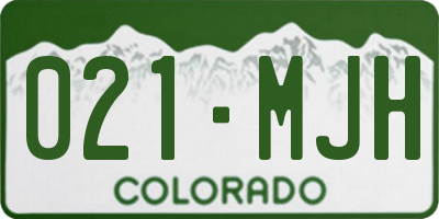 CO license plate 021MJH