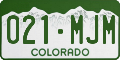 CO license plate 021MJM