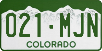 CO license plate 021MJN