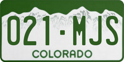 CO license plate 021MJS