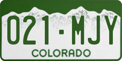 CO license plate 021MJY