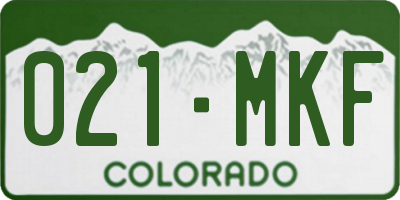 CO license plate 021MKF