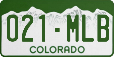CO license plate 021MLB