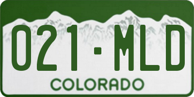 CO license plate 021MLD