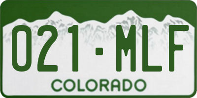 CO license plate 021MLF